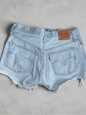Levi's Pale Blue Denim Cutoff Shorts